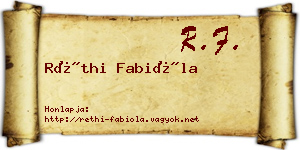 Réthi Fabióla névjegykártya